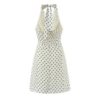 Colette | Playful Polka Dot Lace Halter Mini Dress