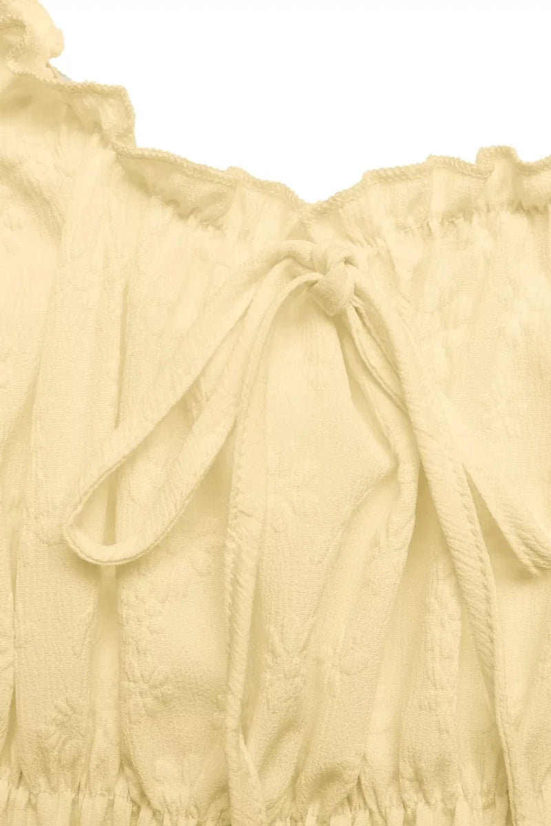 Talia | Cute Ruffle Smocked Maxi Dress - HoneyvineDress
