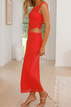 One Shoulder Cut Out Maxi Dress – Elegant Bodycon Evening Dress with Ruched Waist - Honeyvine