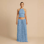 Alessia | Bohemian Ruffle Crop Top & Maxi Skirt Set