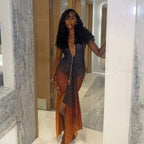 Alba | Ombre Sheer Slim Fit Bodycon Dress