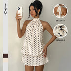 Amélie | Polka Dot Backless Brunch Mini Dress