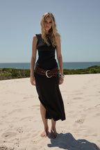 Marielle | Open-Back Jacquard Maxi Dress