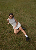 Solenne | Organic Seersucker Check Mini Dress
