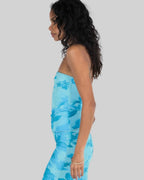 Katarina | Effortless Blue Floral Two Piece Set - HoneyvineDress
