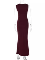 Bianca | Square Neck Sleeveless Maxi Dress - HoneyvineDress