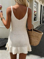 Iona | Cute Crochet Knit Cover Up Beach Dress - HoneyvineDress
