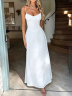Natalia | Elegant Spaghetti Strap Summer Maxi Dress - HoneyvineDress