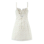 Cora | Floral A-Line Rosebud Tie-Front Mini Dress