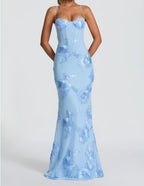 Serena | Embroidered Backless Fitted Bodycon Dress