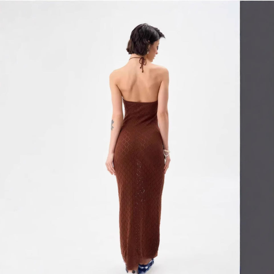 Jane | Crochet Knit Backless Beach Party Maxi Dress