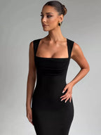 Bianca | Square Neck Sleeveless Maxi Dress - HoneyvineDress