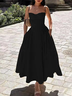 Claire | Sweetheart Corset Bustier Midi Dress - HoneyvineDress