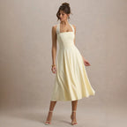 Carla | Halter Square Neck Midi Dress