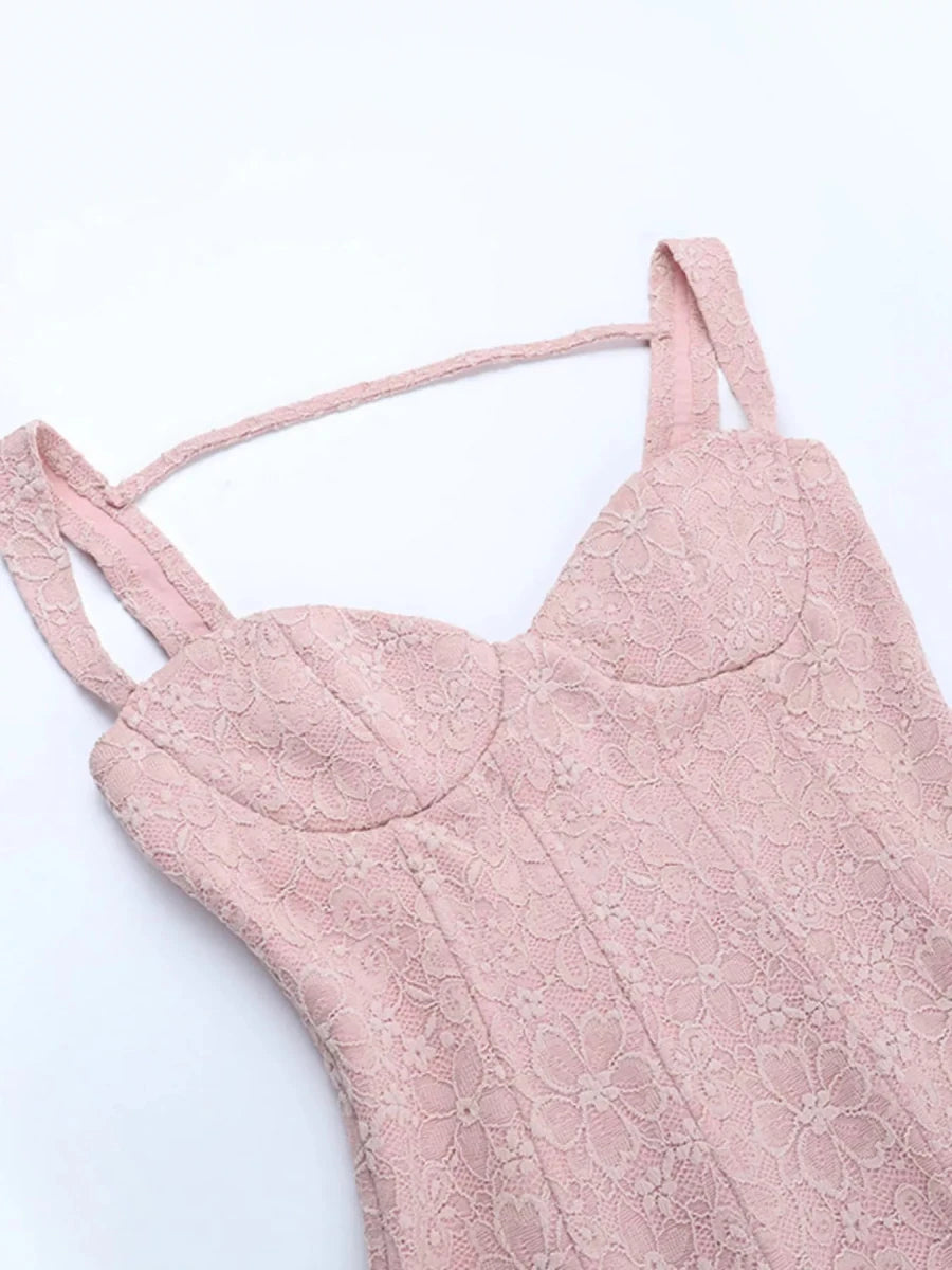 Delilah | Refined Lace Corset Bustier Mini Dress - HoneyvineDress