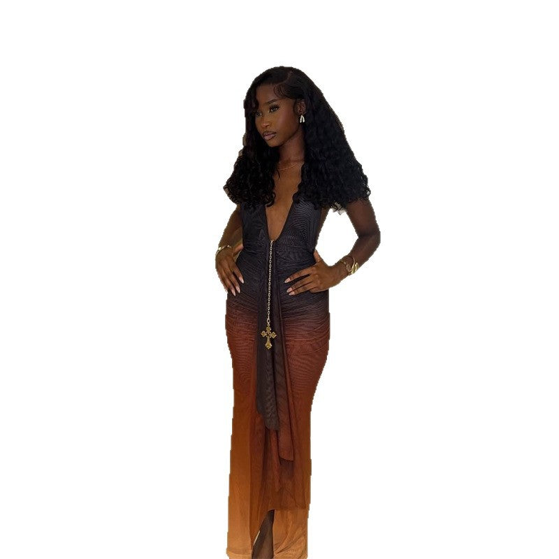 Alba | Ombre Sheer Slim Fit Bodycon Dress