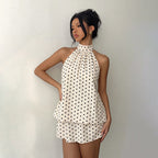Amélie | Polka Dot Backless Brunch Mini Dress