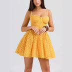 Alba | Vibrant Corset Princess Mini Dress For Summer Festivals - Honeyvine