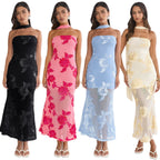 Yara | Tailored Backless Sequin Mesh Midi Dress