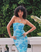 Katarina | Effortless Blue Floral Two Piece Set - HoneyvineDress
