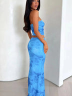 Seraphina | Printed Tube Top and Skirt Set – Chic Vacation Outfit - HoneyvineDress