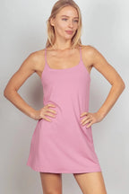 Helena | Active Tennis Mini Dress with Built - In Shorts - HoneyvineWomen's Clothing