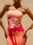 Donna | Vibrant Floral Maxi Mermaid Evening Dress - HoneyvineDress