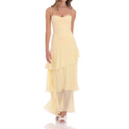 Carmen | Airy Backless Chiffon Maxi Dress
