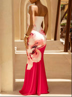 Donna | Vibrant Floral Maxi Mermaid Evening Dress - HoneyvineDress