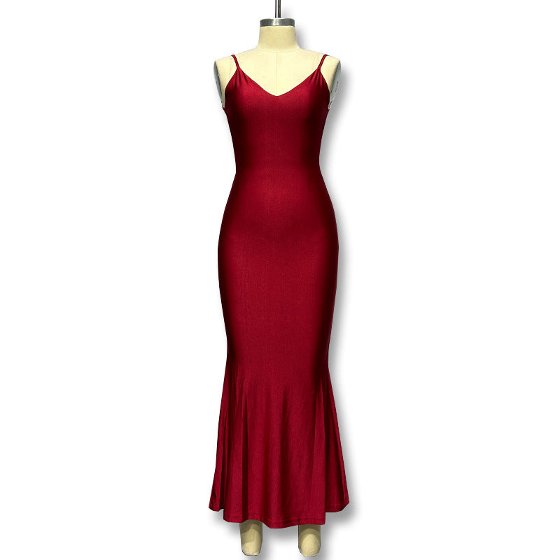 Livia | V-Neck Fitted Mermaid Maxi Dress