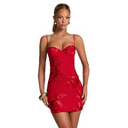 Serena | Embroidered Backless Fitted Bodycon Dress