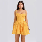 Alba | Vibrant Corset Princess Mini Dress For Summer Festivals - Honeyvine