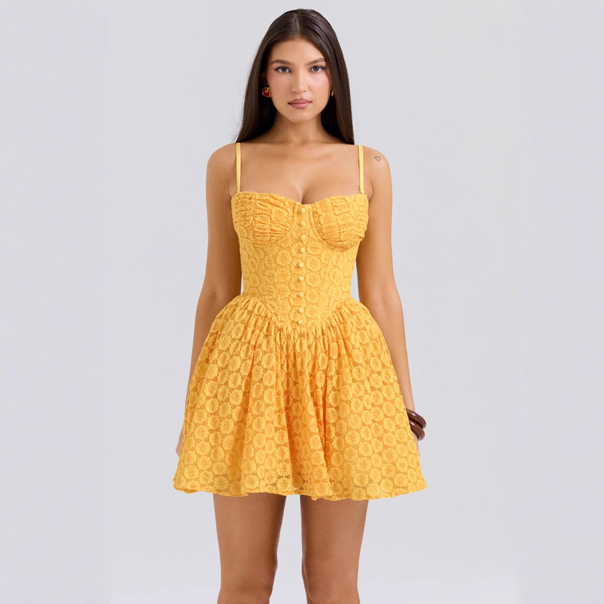Alba | Vibrant Corset Princess Mini Dress For Summer Festivals