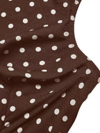 Livia | Flirty Brown Polka Dot Mini Vacation Dress - HoneyvineDress
