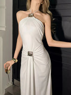 Celeste | Elegant Backless Evening Maxi Dress - HoneyvineDress
