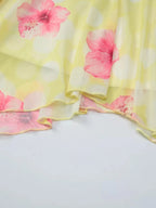 Lucia | Elegant Sheer Floral Print Mini Party Dress - HoneyvineDress