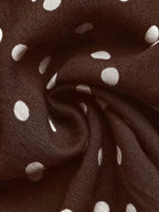 Livia | Flirty Brown Polka Dot Mini Vacation Dress - HoneyvineDress