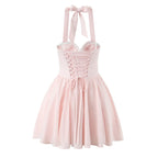 Sabine | Bow Halter Corset Mini Dress