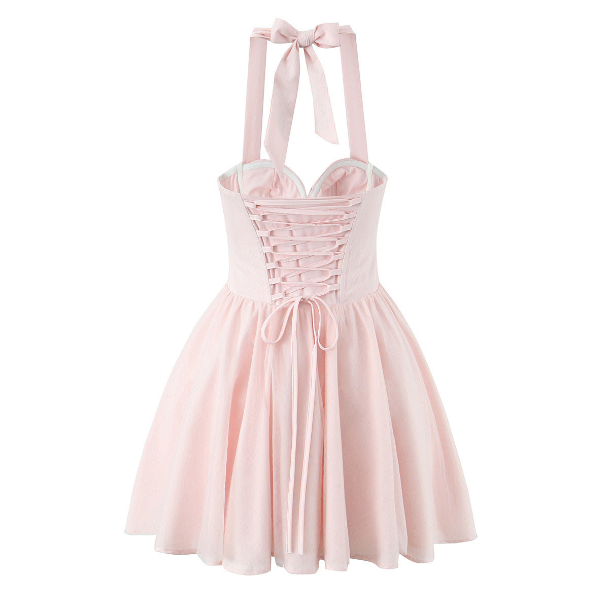 Sabine | Bow Halter Corset Mini Dress