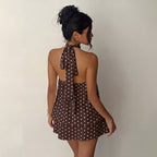 Amélie | Polka Dot Backless Brunch Mini Dress