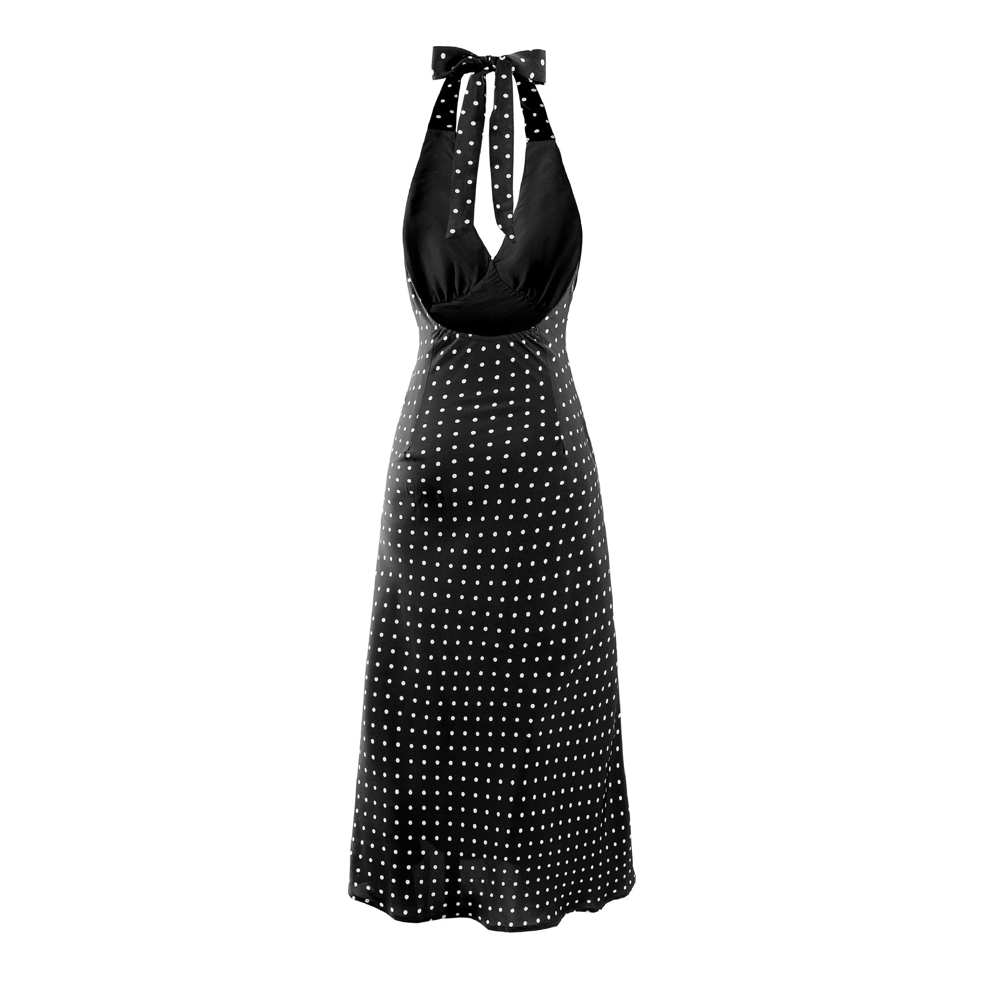 Pauline | Timeless Polka Dot Backless Midi Dress