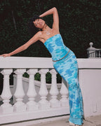 Katarina | Effortless Blue Floral Two Piece Set - HoneyvineDress