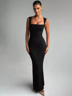 Bianca | Square Neck Sleeveless Maxi Dress - HoneyvineDress