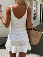 Iona | Cute Crochet Knit Cover Up Beach Dress - HoneyvineDress