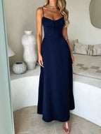 Natalia | Elegant Spaghetti Strap Summer Maxi Dress - HoneyvineDress