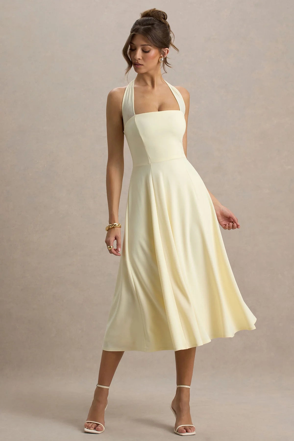 Carla | Halter Square Neck Midi Dress