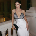 Kaja | Lace Bodice Satin Gown For Red Carpet