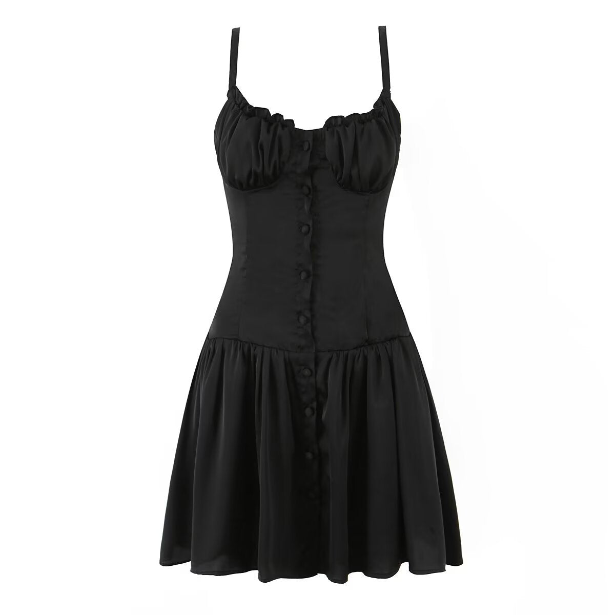 Odette | Charming Ruched Button Front Corset Mini Dress - Honeyvine