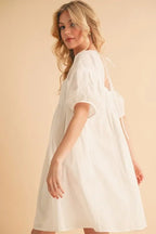 Josephine | Cotton Casual Chic Babydoll Summer Dress with Pockets - HoneyvineDress