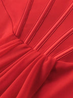 Jennifer | Bold Ruched Halter Neck Mini Dress - HoneyvineDress